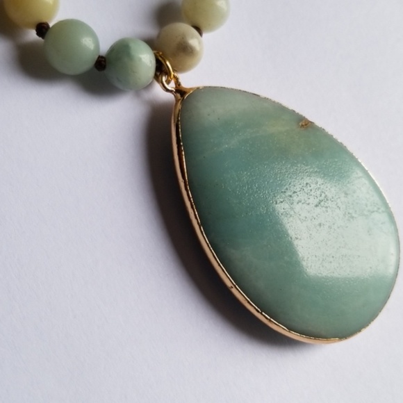 ♥️Bohemian Natural Stone  Pendant Necklace ❤ - Picture 5 of 8